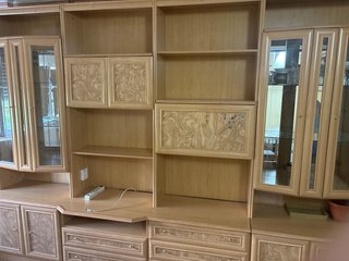 Mueble de salón madera y cristal