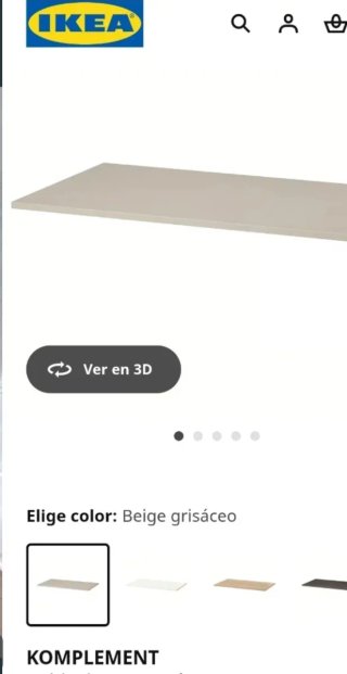 IKEA KOMPLEMENT Balda Beige Grisáceo 100x58cm