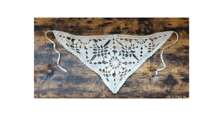 Bandana Crochet Calada Boho, color crema