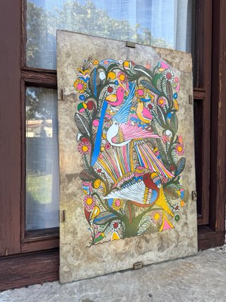 Cuadro decorativo de pájaros y flores