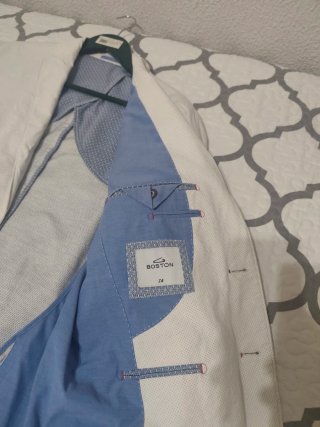 Americana Blanco Roto con microestampado