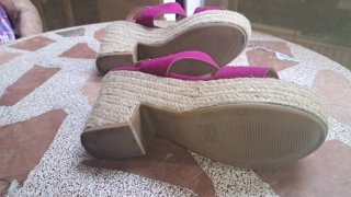 Sandalias de tacón alto color rosa talla 38