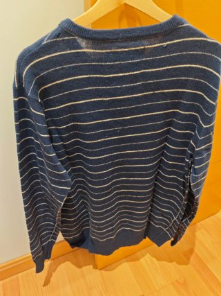 Jersey fino rayas azul y beige