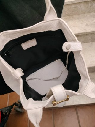 Bolso de piel blanco