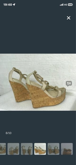 Sandalias Alpe Plataforma Beige y Doradas