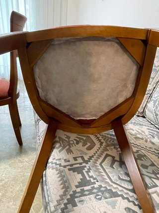 Conjunto de 6 sillas tapizadas de madera