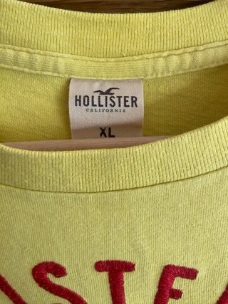 Camiseta Hollister Logo Amarillo Talla XL