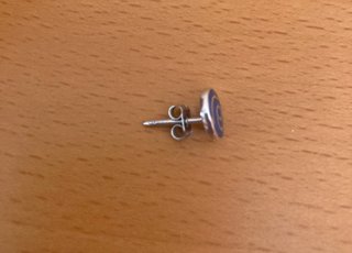 Pendientes plata 950 espiral azul
