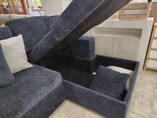 Sofá modular azul de tela