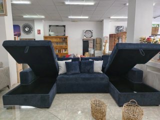 Sofá modular azul de tela