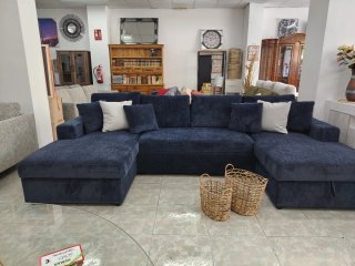Sofá modular azul de tela