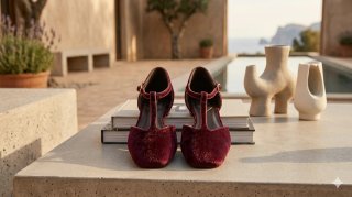 Bailarinas T-Strap de Piel con Pelo Zara Talla 40