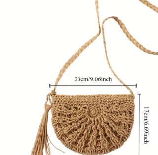 Bolso de rafia tejido con borla