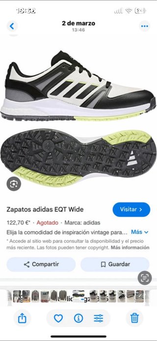 Zapatillas Adidas EQT Wide Golf Negras/Blancas