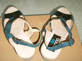 Sandalias Anna Talla 37 Verde/Azul