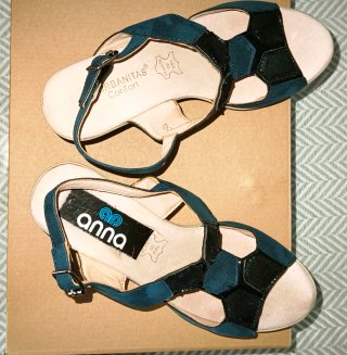 Sandalias Anna Talla 37 Verde/Azul