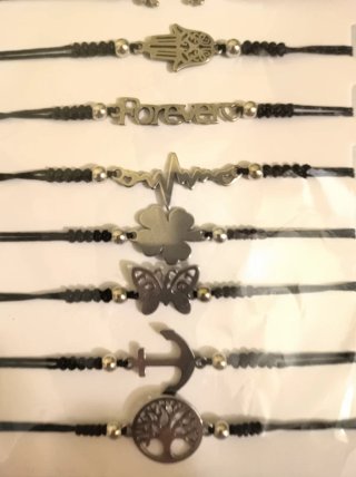 Set Braccialetti Cordino con Ciondoli