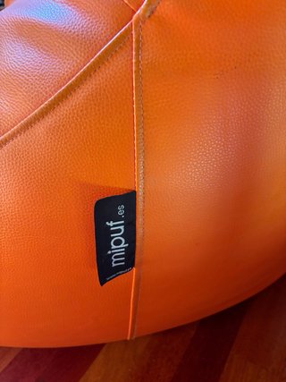 Puff Polipiel Naranja Cómodo