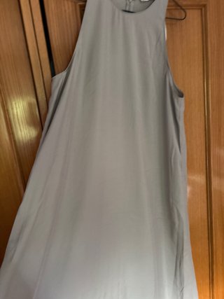 Vestido Zara Seda Lavada Gris