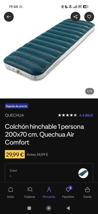Pack Camping. Tienda, cama y 2 colchones inflables