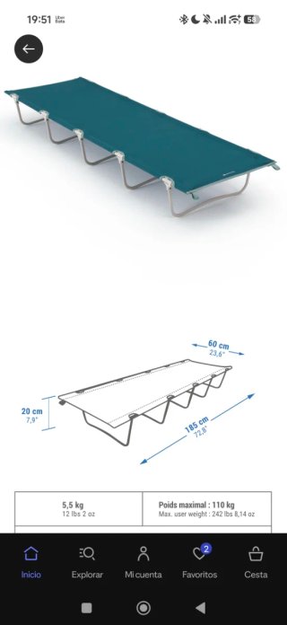 Pack Camping. Tienda, cama y 2 colchones inflables