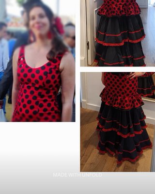 Vestido Flamenca Rojo y Negro