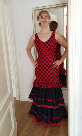 Vestido Flamenca Rojo y Negro