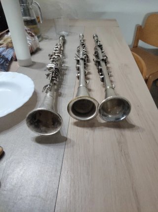 3 Clarinetes Metálicos Vintage