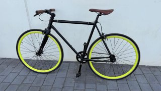 Bicicleta Fixie Bpro Negra Asiento Marrón