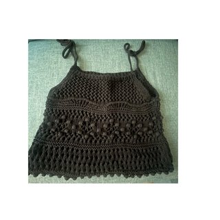 Top Crochet Negro Zara Talla Única