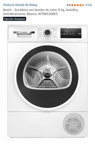 Secadora Bosch 8 kg AutoDry Blanca
