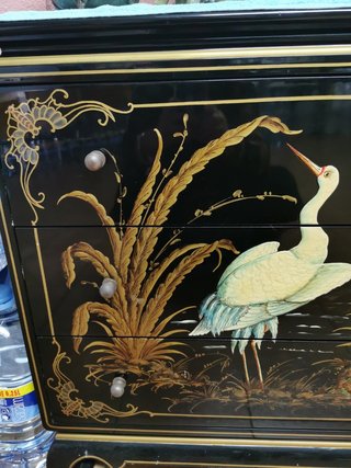 Mueble Asia Negro y Dorado