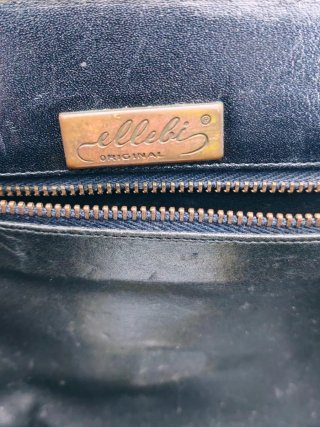 Pochette vintage anni 80 nera con catena oro