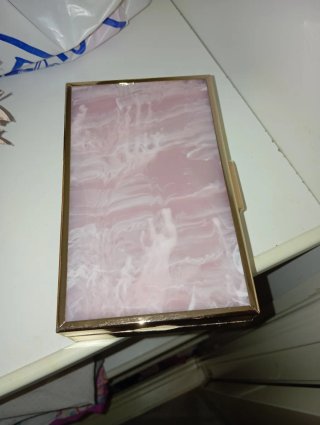 Bolso de fiesta dorado y rosa nácar