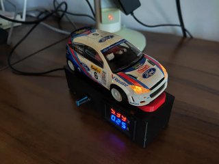 Circuito Scalextric con 2 coches y extras