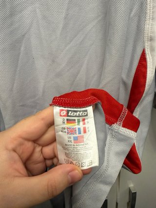 Camiseta Lotto Vintage Gris y Roja Talla XXL