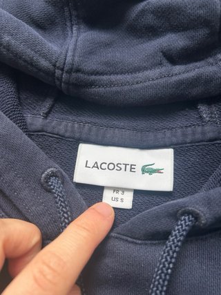Sudadera Lacoste Azul Marino Logo Grande Talla S
