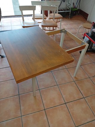 Mesa y 4 Sillas Cocina Madera Blanca