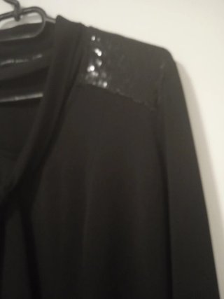 Blusa mujer negra  lentejuelas TM