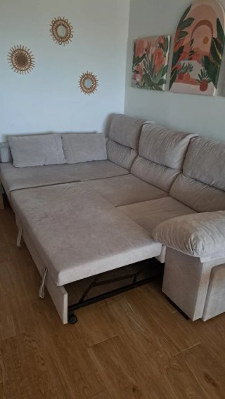 Sofá Cama Esquinero Beige