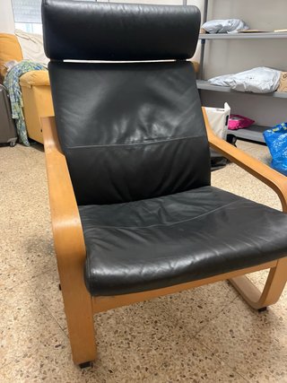 Sillón de piel Ikea negro