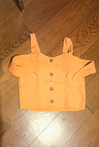 Top corto arancione Pimkie con fiocco - Taglia S