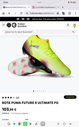 Botas de fútbol Puma Future Amarillas gama alta 42