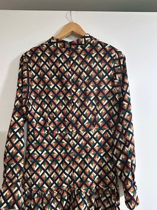 Vestido midi estampado geométrico