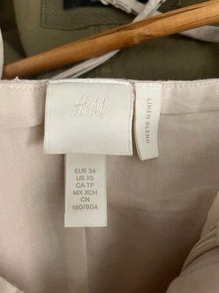 Vestido H&M Lino Beige Tirantes