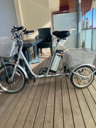 Bicicleta Eléctrica Triciclo con Cesta