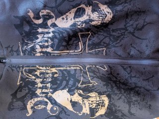 Sudadera Y2K Calavera Cremallera Gris Oscuro