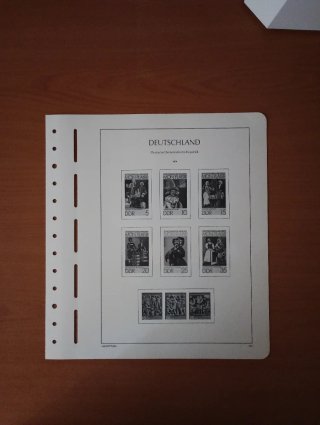 Sellos RDA 1974 MNH y hojas preimpresas Leuchtturm