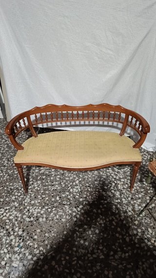 Banco recibidor madera y tela