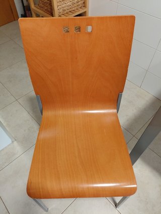 Conjunto 4 sillas madera y metal